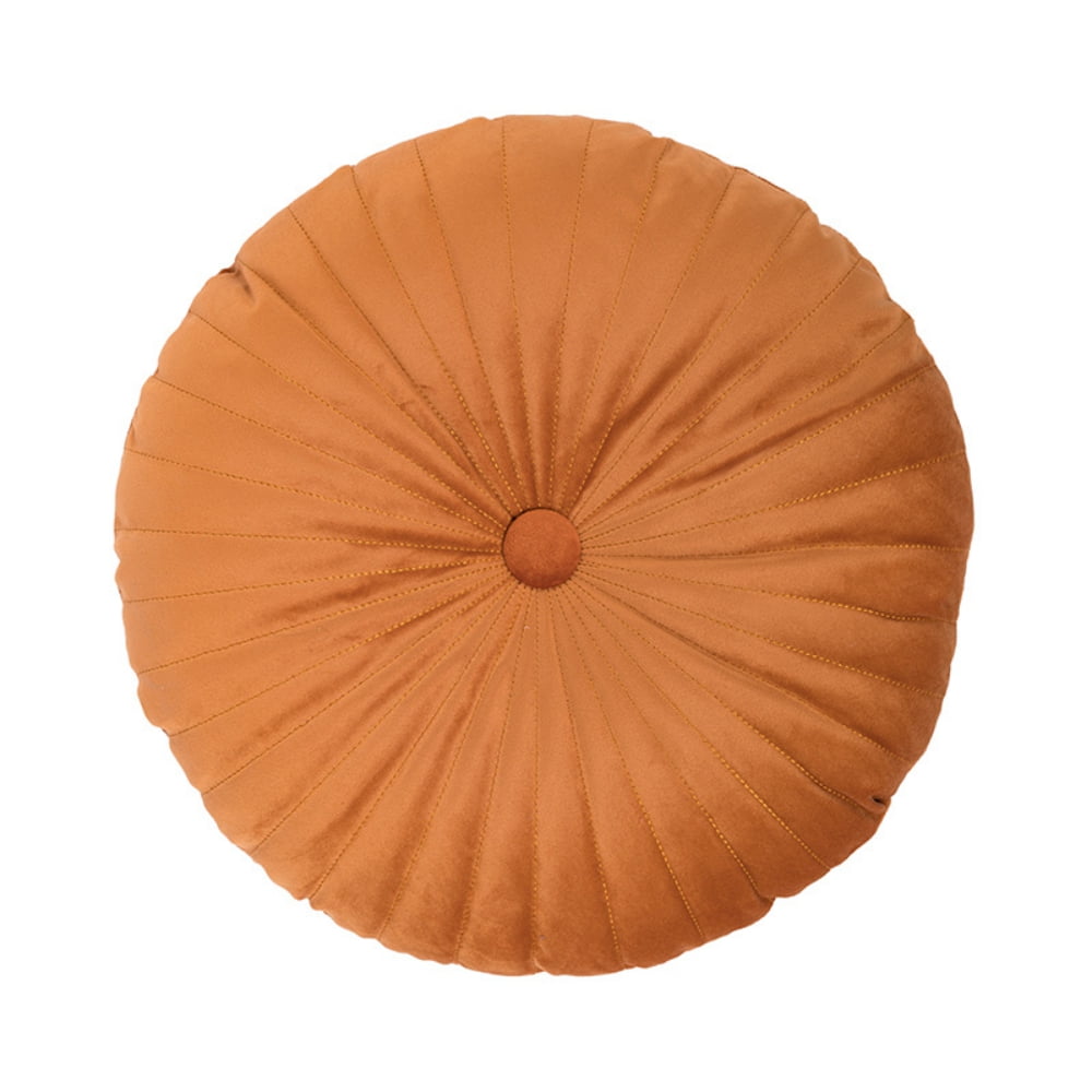 Round Throw Pillow Velvet Home Decoration Pleated Round Pillow Cushion