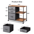 thumbnail image 2 of Lykos 3 Drawer Mobile File Cabinet, Rolling Printer Stand with Open Storage Shelf, Fabric Lateral Filing Cabinet fits A4 or Letter Size for Home Office, Rustic Brown, 2 of 6