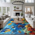 thumbnail image 4 of Ocean Marine Area&nbsp;Rug 5x8ft Life Tropical Fish Coral Underwater World Non-Slip&nbsp;Washable Square&nbsp;Rugs Soft Felt Indoor Floor Mat for Bedroom Kitchen Living Room Bathroom, 4 of 9