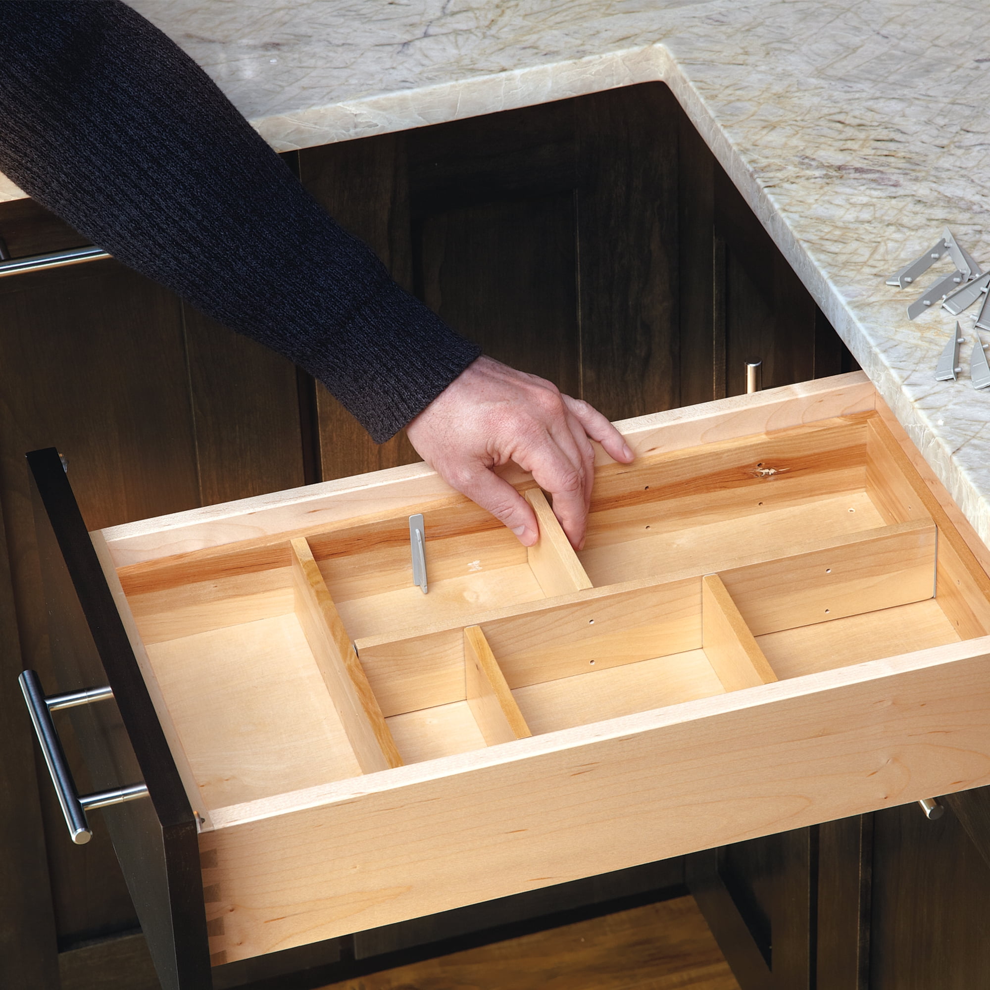 Rev-A-Shelf LD-4CT21-1 Customizable Drop-In Cutlery Drawer Organizer Set