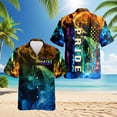thumbnail image 2 of Netecom Pride Smoke Rainbow USA Flag Hawaiian Shirt for Men, Vintage Style, Button Down Summer Beach Short Sleeve, S-5XL, 2 of 6