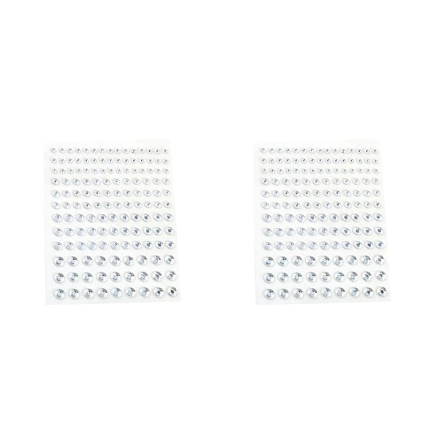 Wisewang Eye Face Gems Jewels Rhinestone Stickers Bling Beads Forehead Makeup Accessory DIY Nail Art Decorations Wedding White 2Set
