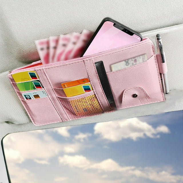 EGNMCR Sac de Rangement pour Cartes et Lunettes de Voiture Sac Multifonction Filet Clip Storage Clip