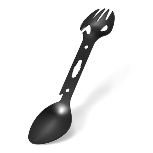 Abrebotellas llave de hoja duradero multifuncional EDC Spork tenedor cuchara para pícnic al aire libre supervivencia Camping