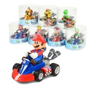 Mario Racing Kart Toy Luigi Racing Kart Mario Cake Toppers Princess, Turtle, Mushroom, Orangutan, Pull Back Car (Mario)