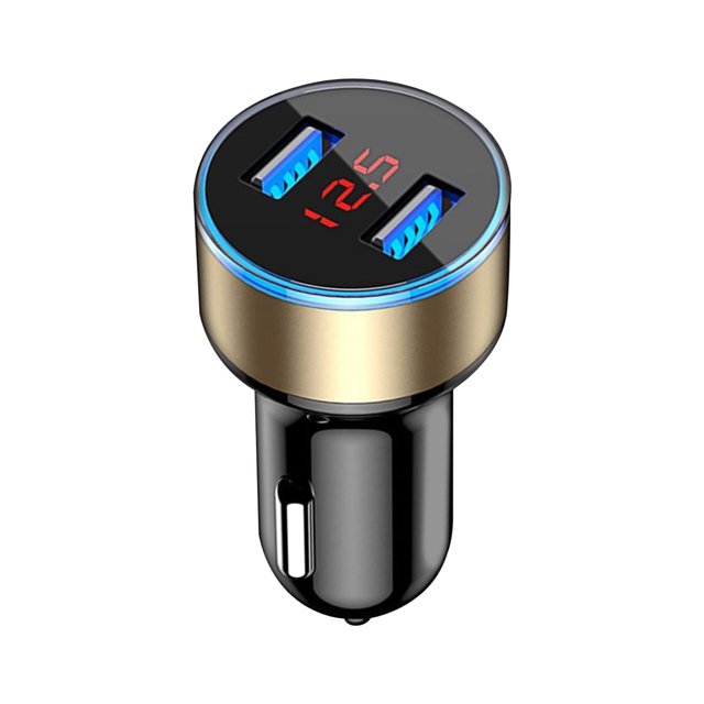 Edgergery 2 USB Car QC3.0 Charger Digital Display Aluminum Alloy Shells5V 3.1A Car Mobile Phone Fast Charge Charger
