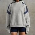 thumbnail image 2 of IDOPIP Womens Oversized Hoodies Fleece Sweatshirts Colour Block Panelling Long Sleeve Sweaters Pullover Tops, 2 of 5