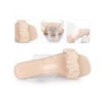 thumbnail image 2 of BLISSFUL STEP Pleated Clear Strap Block Heel Slide Sandals for Women, 2 of 5