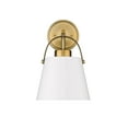 thumbnail image 5 of Z Lite 726-1S-MW-HBR 8 in. Z-Studio 1 Light Wall Sconce Wall Light, Matte White & Heritage Brass, 5 of 5