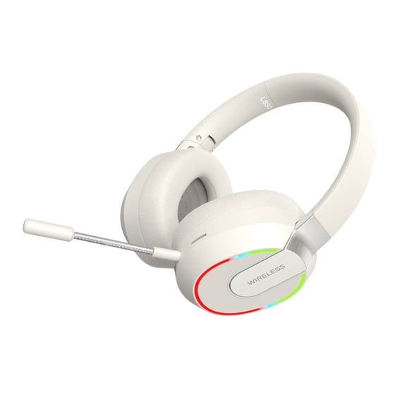 Injueey Auriculares inalámbricos Bluetooth con función de reducción de ruido, auriculares de sonido de alta para jugadores Videojuegos y accesorios blanco