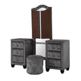 thumbnail image 6 of Maya Modern Style 5 Pc King Vanity Bedroom Set made with Wood in Gray, 6 of 14