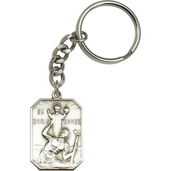 Antique Silver St. Christopher Keychain