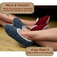 thumbnail image 4 of Cozylook 2-Pack Women's Low-Cut Slipper Socks, Grippy Soles, Sherpa Lined, Fuzzy House Shoes, Cozy Gifts for Her, Sizes 9-10 Chenille Knit Red/Grey, 4 of 5