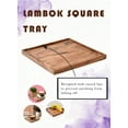 thumbnail image 4 of Decorative Square Acacia Wood Tray, Home Decor, 10.5" Square & 0.75" high, 4 of 4