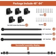 thumbnail image 4 of Curtain Rods No Drilling for Windows 48 to 96 Inch, 5/8 Inch Diameter Drapey Pole with No Drill Curtain Rod Brackets, Renter Friendly Cortineros Para Ventanas (Black), 4 of 8
