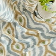 thumbnail image 5 of THD Tanny Ogee Ikatt Damask Patterned Window Grommet Curtains Bedroom - Light Blocking Darkening Window Panels, Set of 2 (Taupe/Grey, 37 W x 84 L), 5 of 8
