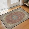 thumbnail image 6 of Washable Vintage Kitchen Mat 31"x20" Non Slip Soft Plush Low Profile Kitchen Rug, Distressed Medallion Oriental Style Sink Mat for Laundry Room Bedroom Office, 6 of 6