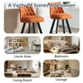 thumbnail image 5 of MOONMISS Velvet Upholstered 360°Swivel Tufted Back Pull Loop Detachable Design Rivet Wooden Bar Stool(set of 2)-Orange, 5 of 7