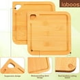 thumbnail image 4 of Small bamboo cutting board with grooves (set of 2) IMini lightweight wooden cutting board for baby dorm I2-piece set, 4 of 7