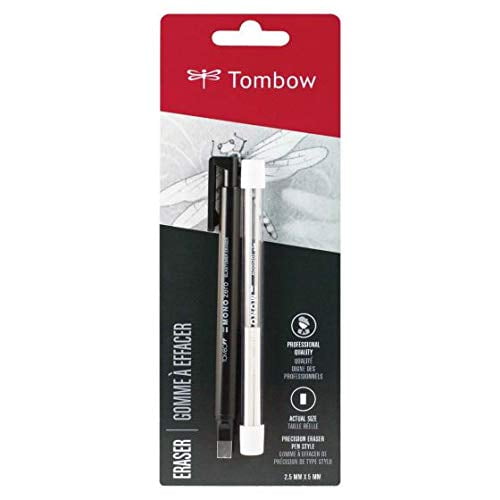 Tombow 57317 Mono Zero Eraser Value Pack, Rectangle 2.5mm. Precision Tip PenStyle Eraser with