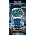 thumbnail image 5 of Watch for Men Fashion Hollow Unique Rectangle Dial Wristwatch Waterproof Sport Digital Analog Dual Time Display Stopwatch Punk Cool Design Silicon Strap Dress Watch, 5 of 6