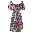 thumbnail image 6 of Horse racing colorful jockey squares Sleeveless Dress Bride dresses dresses summer evening dress woman Dress for girls, 6 of 7
