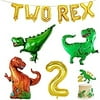 Dinosaur 2nd Birthday Party Decorations Two Rex Birthday Party Decorations Two Rex Letter Balloon 2 Rex Cake Topper for Boys Dinosaur 2nd Birthday Party Supplies(A)