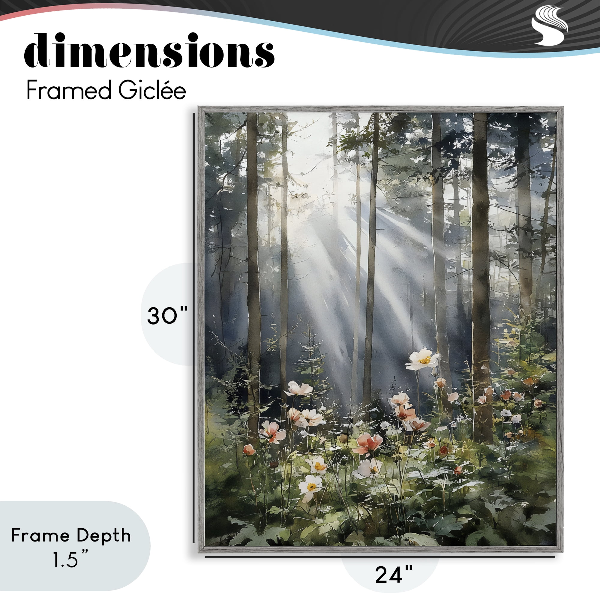 Stupell Industries Sunlit Woods In Morning Gray Framed Giclee Art, design by Franklyn Gregory