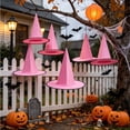 thumbnail image 6 of JHyouerji Witch Hat Hanging Ornament 15x14x14in Pink Halloween Window Party Wall Soft Decor Pendant, 6 of 6