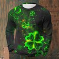 thumbnail image 2 of Camisa de Día de San Patricio Hombres de Manga Larga de Manga Larga Cuello Redondo Tops Casuales para el Día de San Patricio de los Hombres, Tejido Elástico Diario Muy Cómodo Y Súper Suave, para Fies, 2 of 7