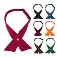 thumbnail image 3 of HeroNeo Women Girls Criss-Cross Bow Tie Japanese Style School Girl Uniform Solid Color Adjustable Bowtie Pre Tied Necktie, 3 of 19