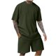thumbnail image 1 of Traje Deportivo Perforado de los Hombres, Moda de Manga Corta Cuello Redondo de Ocio para el Desgaste Casual Y de Playa, Blusa Atlética de Poliéster Suave, 1 of 9