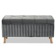 thumbnail image 3 of Baxton Studio Hanley Modern and Contemporary Grey Velvet Fabric Upholstered and Walnut Brown Finished Wood Storage, 3 of 5