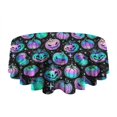 thumbnail image 5 of Colorful Halloween Pumpkins Pattern Round Tablecloth 60"x60",Wrinkle Wipeable Table Cloth for Kitchen Dining Room Picnic Patio Party, 5 of 6