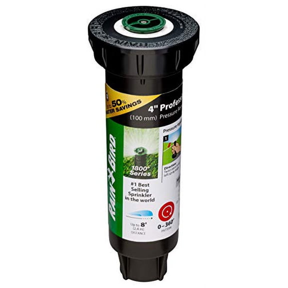Rain Bird 4 In. Full Circle Adjustable 8 Ft. Rotary Sprinkler with Pressure Regulator
