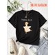 thumbnail image 1 of Girls' Happy Duck Graphic Tee - Soft & Stretchy Cotton, Casual Round Neck Short Sleeve Top for Youngsters, Perfect for Summer Outdoor Play, Outdoor Youngsters Clothing | Cartoon Duck Design | Stretch, 1 of 6