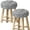 Grey, variant on Sunlit Bar Stool Covers - Set of 2 Round Bar Stool Seat Covers, Soft and Cushioned Bar Chair Covers, Easy to Install and Wash, Cover Only, 12 Inch Diameter, Gray