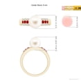 thumbnail image 5 of ANGARA Freshwater Cultured Pearl Ring with Rubies in 14K Yellow Gold for Women | June Birthstone, Birthday, Anniversary, Jewelry Gift for Women | Pearl Ring, 5 of 9