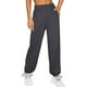 thumbnail image 3 of Pantalón De Mujer Cintura Alta Elástico Color Puro Cordón Bolsillos Sueltos Deportes Pierna Ancha Tobillo Atado Pantalones De Mujer Gris Oscuro M, 3 of 6