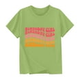 thumbnail image 2 of Frwgonr Toddler Girls T-shirts Short Sleeves Blouse Crewneck Birthday Graphic Summer Kids Tee Tops 2-15 Years, Green, 2 of 5