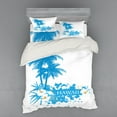 thumbnail image 2 of Ambesonne Tropical Bedding Set 3 Pcs, Hawaiian Island Aqua, Twin, Aqua White, 2 of 3