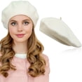 thumbnail image 4 of Unatoiry Béret Uni Polyvalent pour Femme Bonnet Chapeaux d'Hiver Rouge Vin, 4 of 6