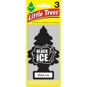 Little Trees Auto Air Freshener, Hanging Card, Black Ice Fragrance 3-Pack