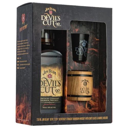 Jim Beam Devil S Cut Bourbon Whiskey 750 Ml With Shot Glass And Barrel Holder Walmart Com Walmart Com