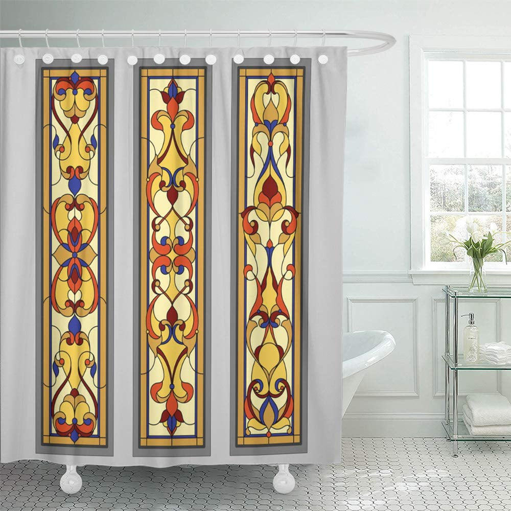 Disney Heroes Stained Glass Print Polyester Waterproof Bathroom Shower Curtain 