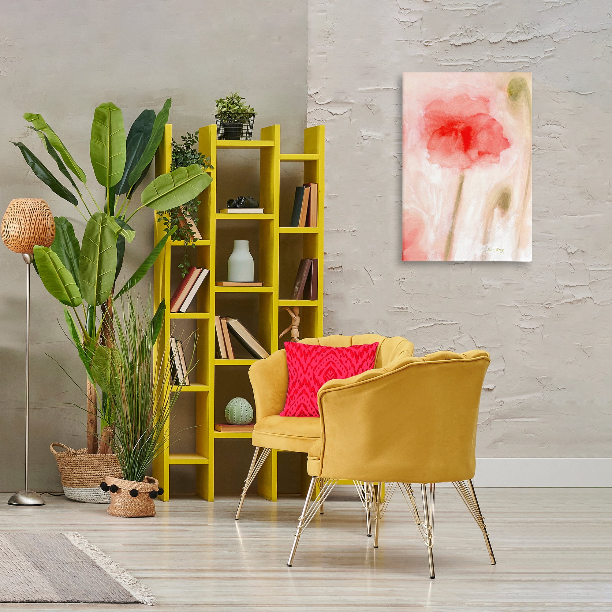 Stupell Industries Abstract Budding Flower Botanical & Floral Painting Gallery Wrapped Canvas Art Print Wall Art, 20 x 30