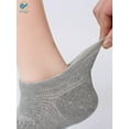 thumbnail image 5 of Deago 3 Pairs Men's Running Ankle Socks with Cushion Cotton Low Cut Athletic Sport Tab Socks (Gray), 5 of 9