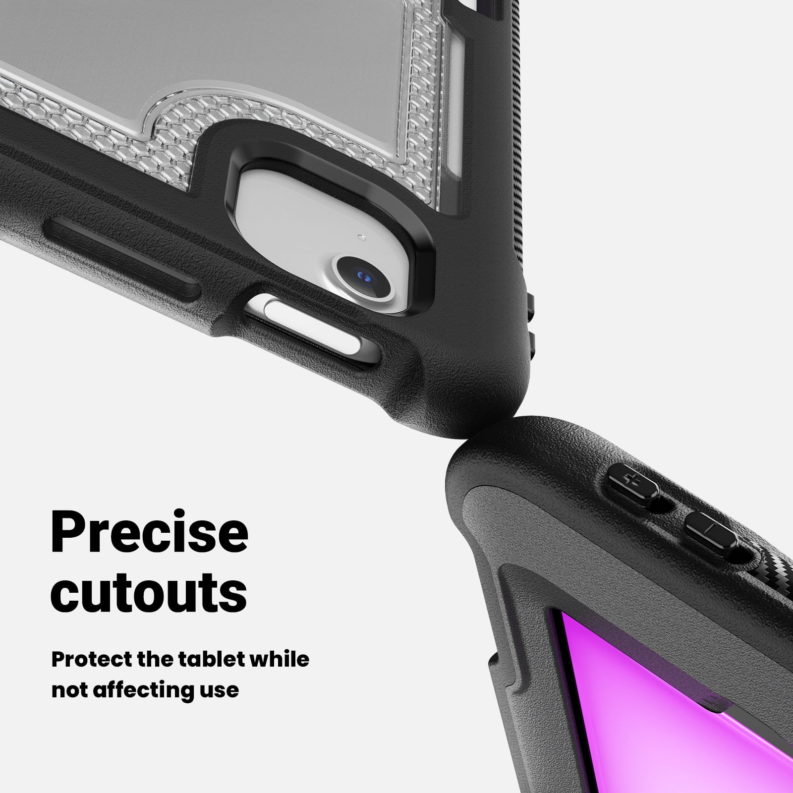 ELEHOLD Case for Apple iPad Air 13 (2024),Soft TPU Rugged Durable Case with 360° Rotating Hand Strap & Foldable Hidden Stand & Pencil Holder,Clear