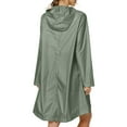 thumbnail image 4 of Women's Lightweight Raincoat Windbreaker Mid Long Hiking Hoodie Jacket (Army Green XXL), 4 of 4