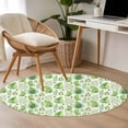 thumbnail image 4 of Spring Leaves Round Area Rug 3.3Ft Washable Circle Rugs for Dining Room Table, Pastoral Garden Botanical Watercolor Non-Slip Carpet Floor Mats Indoor Outdoor Carpet Runner Aesthetic Home Decor, 4 of 8
